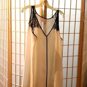 Black and Cream Lace Tank Top